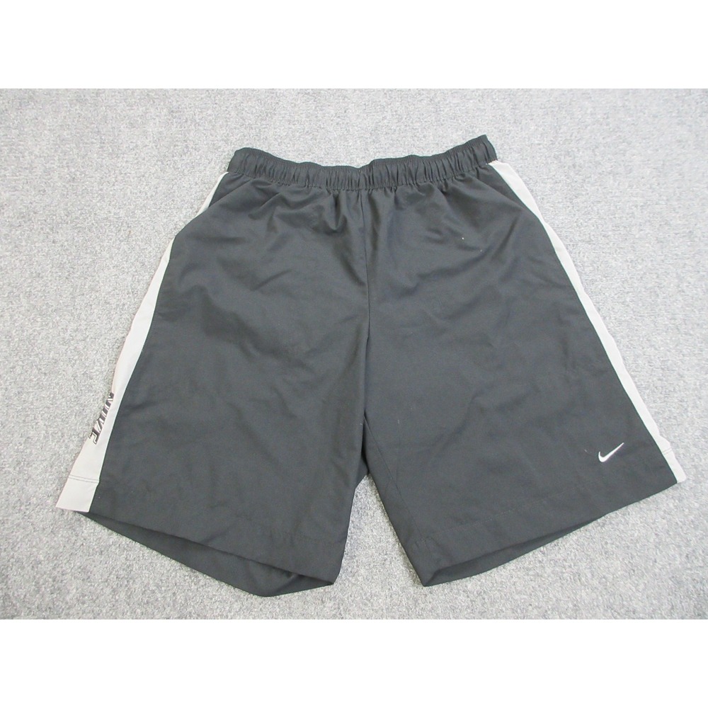 VTG Nike Shorts Mens Large Black Colorblock 10 Inch Athletic Lined Swim Pockets